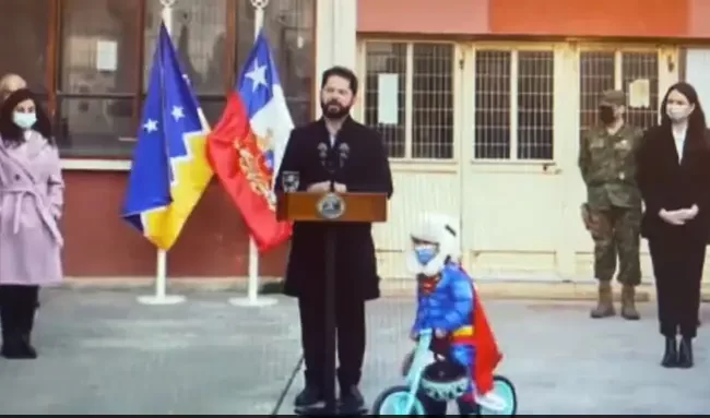 Viral Video: A Country’s President Makes Speech, Child Cycles Around Him